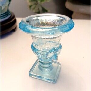 Imperial Ice Blue Iridescent Carnival Glass Toothpick Holder